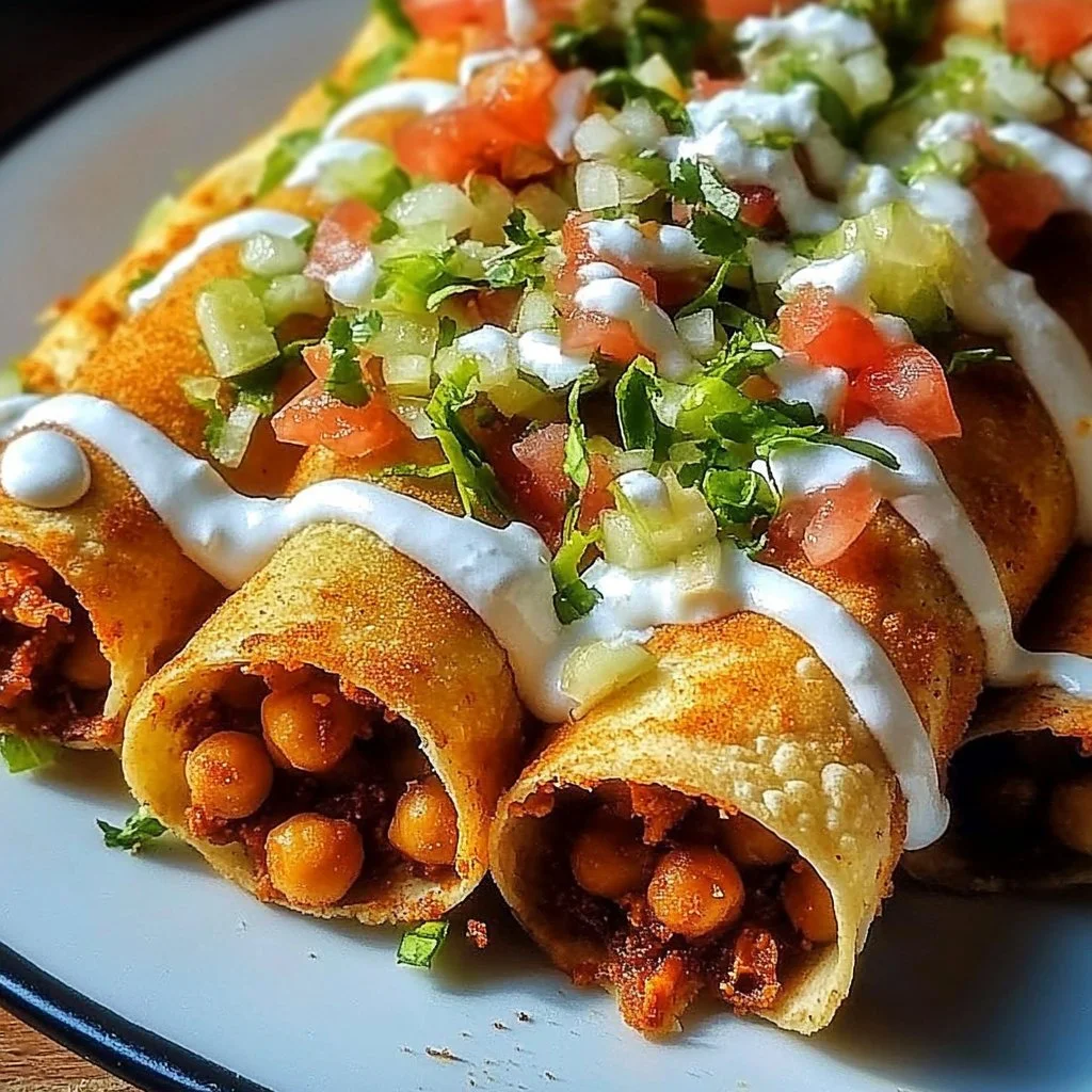 Buffalo Chickpea Taquitos