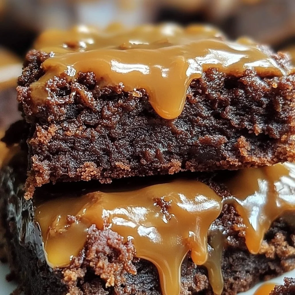 Cake Mix Caramel Brownies