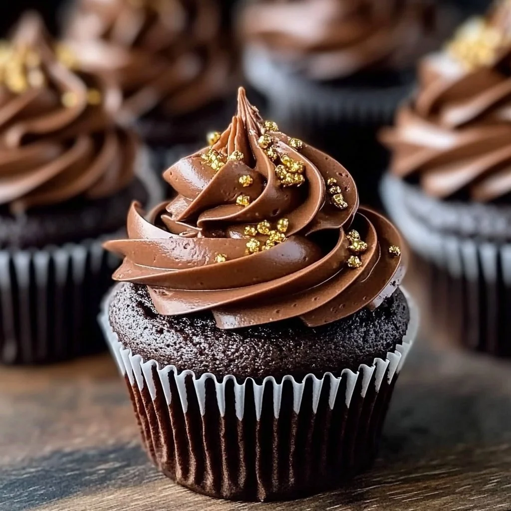 Chocolate and Gold Cupcakes