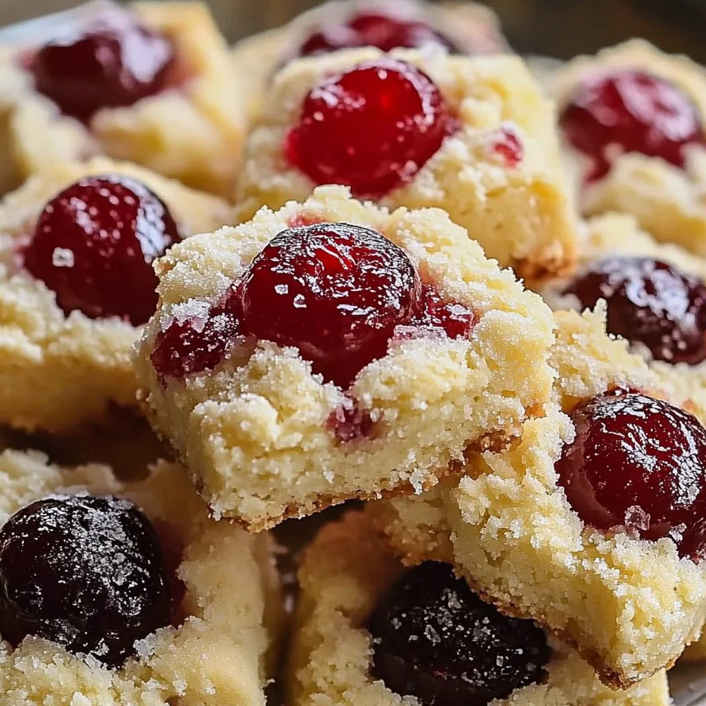 Christmas Maraschino Cherry Shortbread