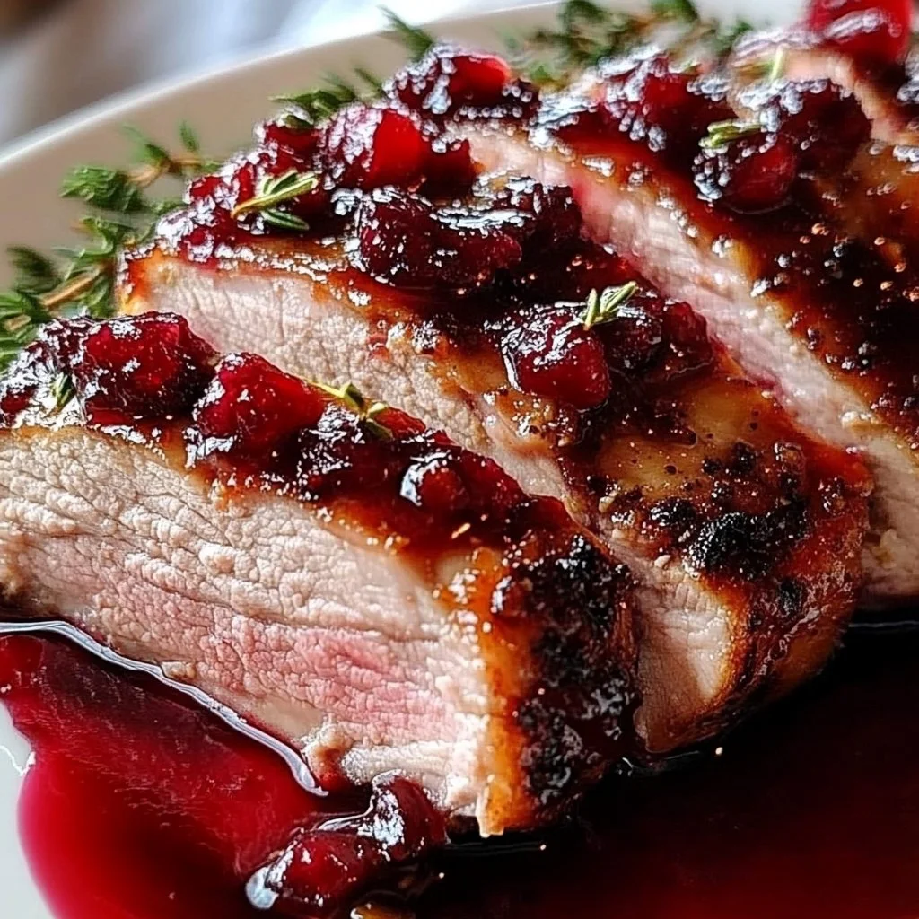 Christmas Pork Loin with Cranberry Sauce