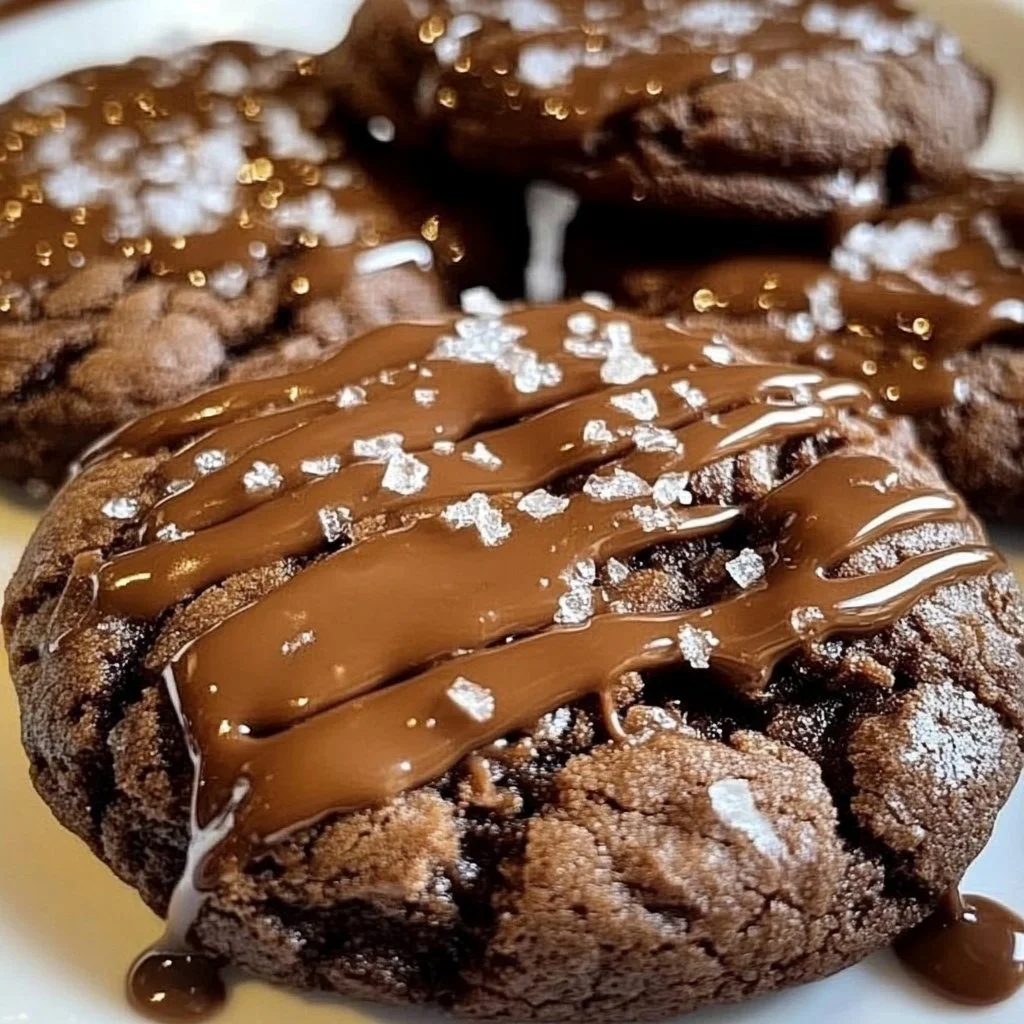 Double chocolate salted caramel cookies