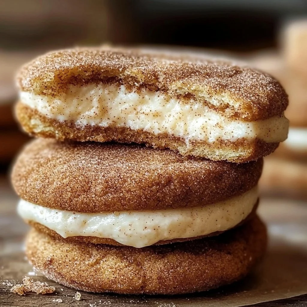 Eggnog Snickerdoodle Sandwich Cookies