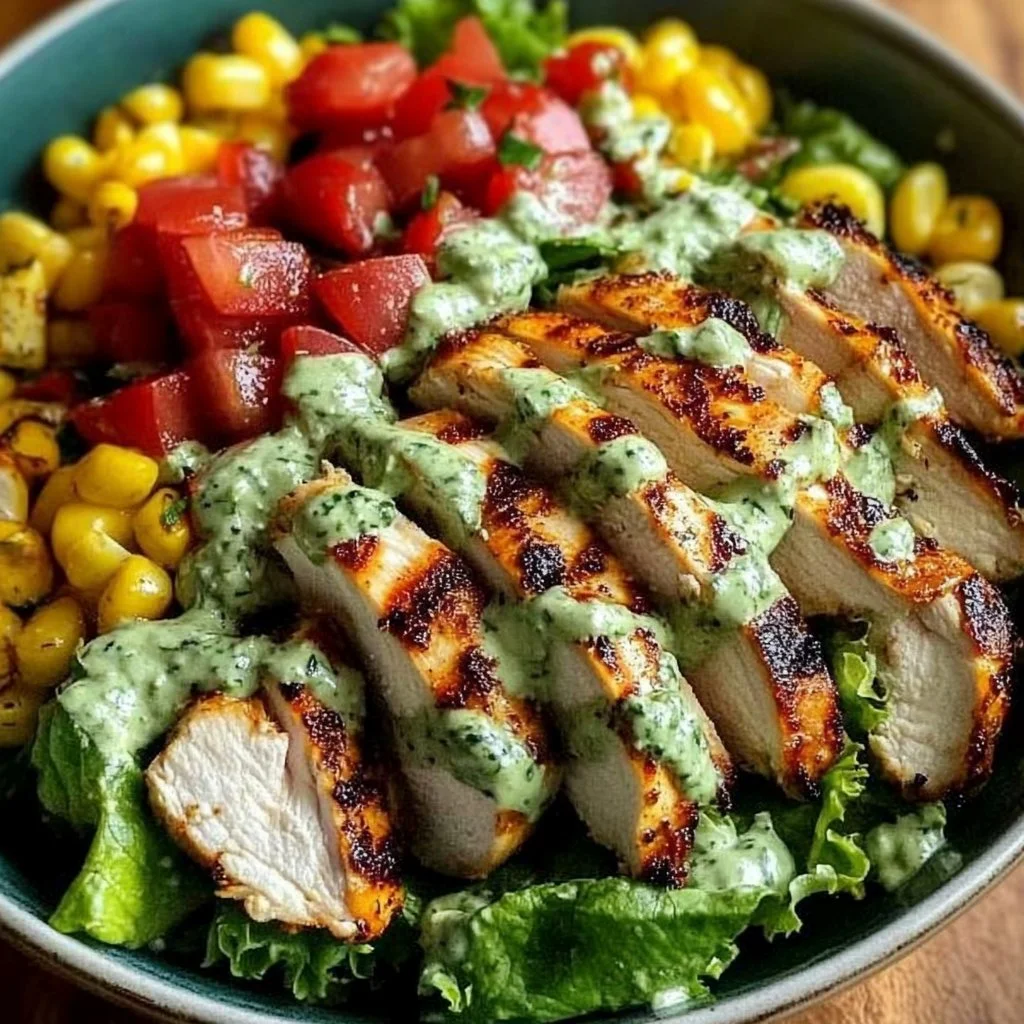 Fiesta Ranch Salad with Salsa Verde Chicken