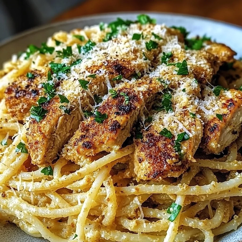 Garlic Parmesan Chicken Spaghetti