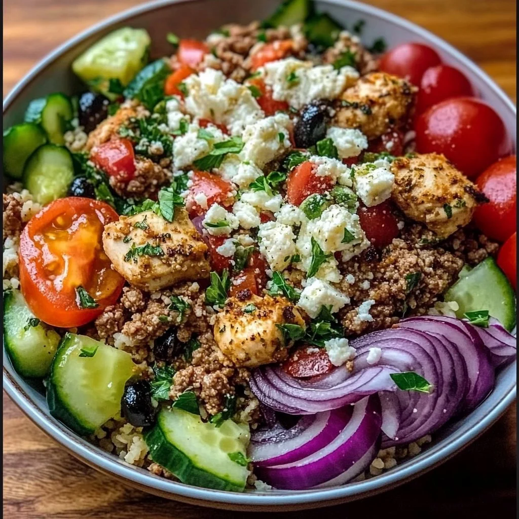 Greek Ground Chicken Bowls