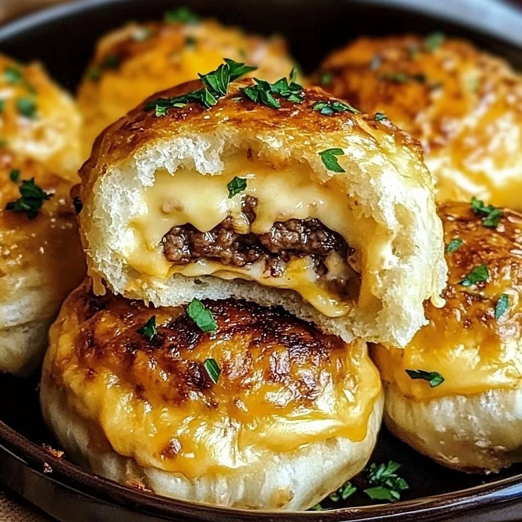 Garlic Parmesan Cheeseburger Bombs