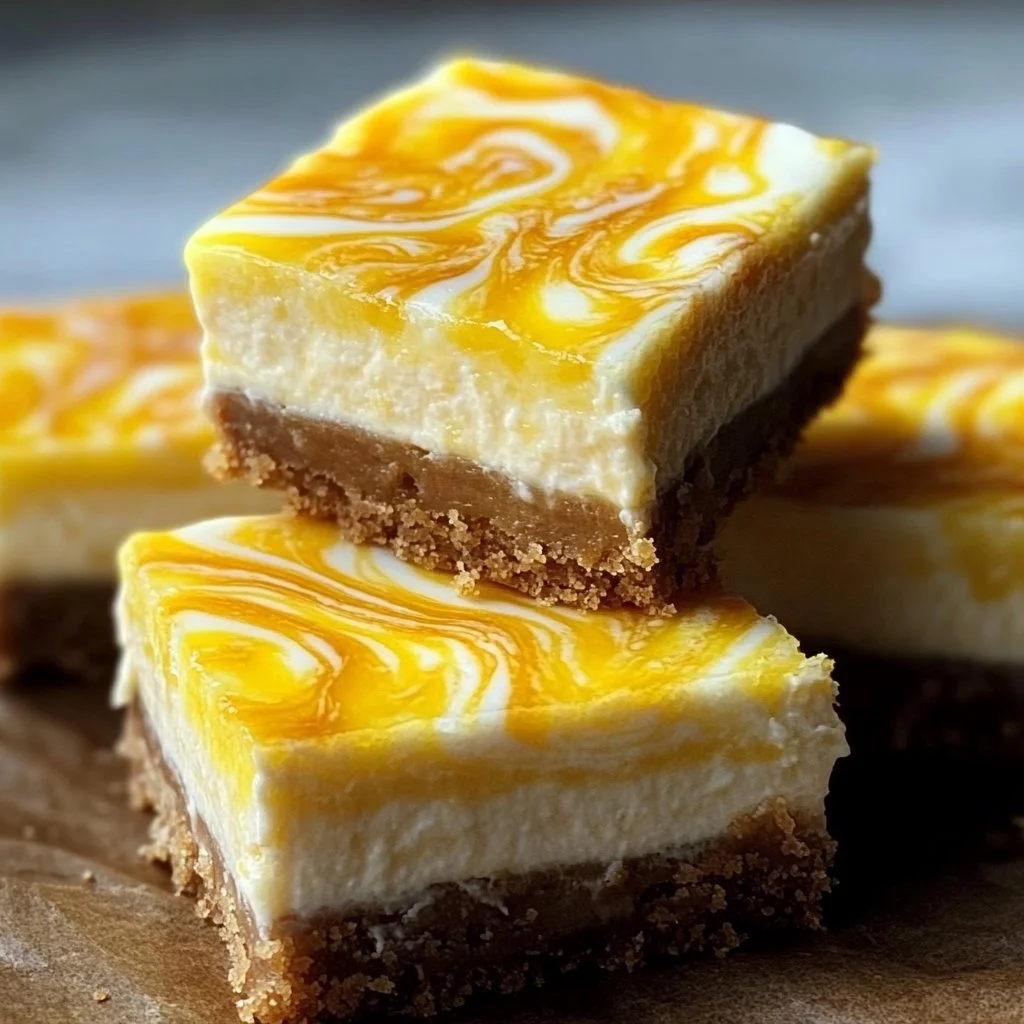 Swirled lemon cheesecake bars