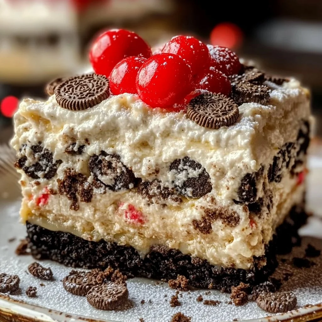 No-Bake Christmas Oreo Lasagna