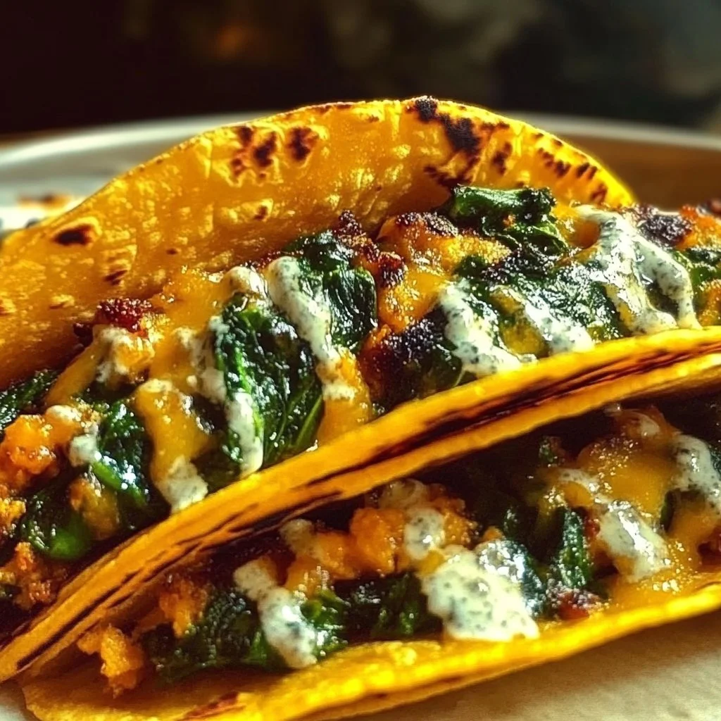 Oven Baked Spinach Tacos