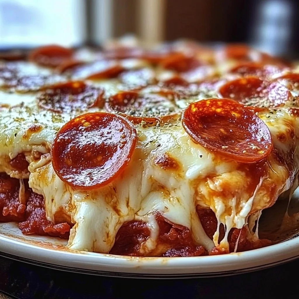 Pepperoni Pizza Breakfast Casserole