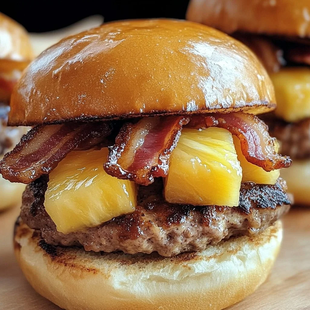 Delicious pineapple bacon burger buns recipe with tropical flavors