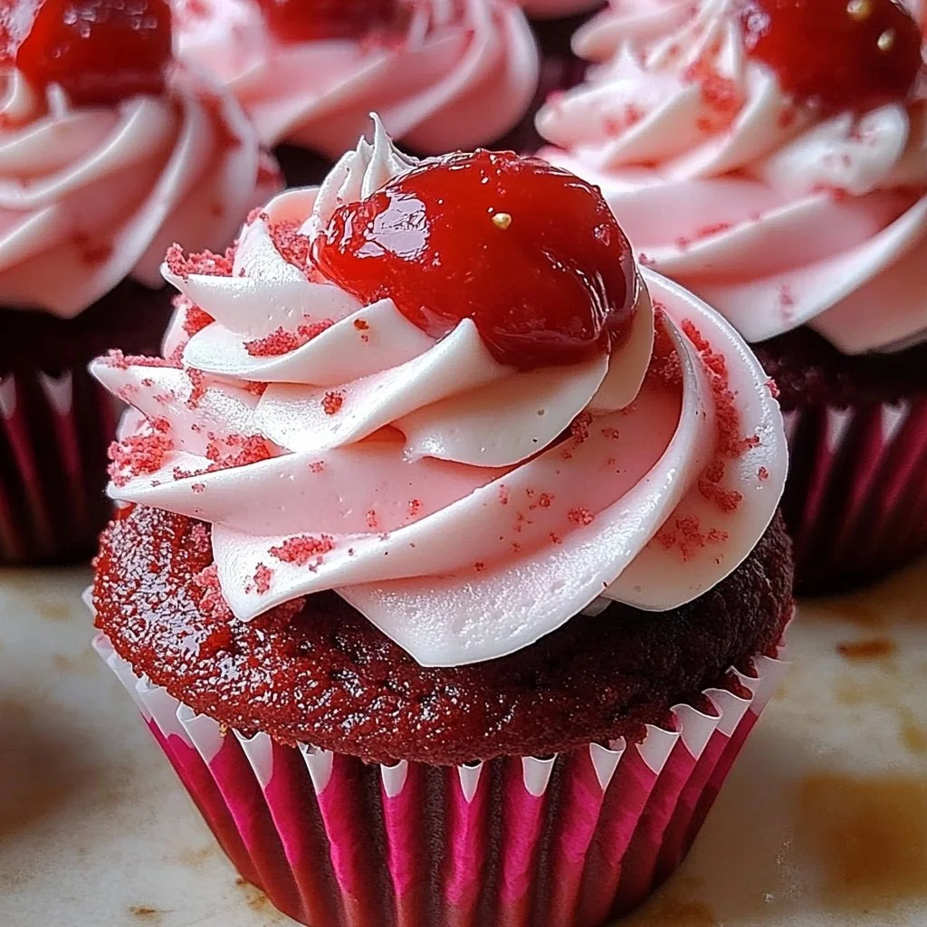 Red Velvet Pink Buttercream Cupcakes
