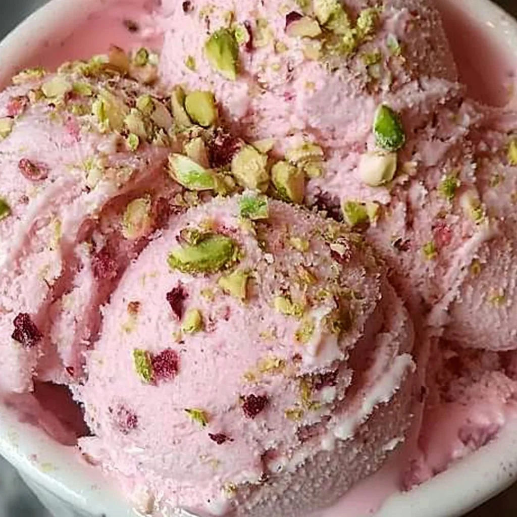 Rose Pistachio Cheesecake Ice Cream
