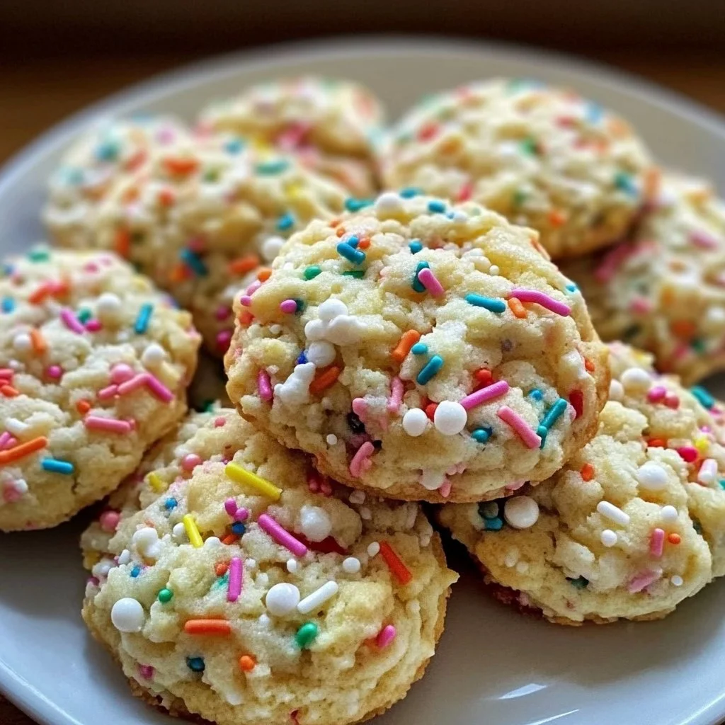 Soft Christmas Sprinkle Pudding Cookies