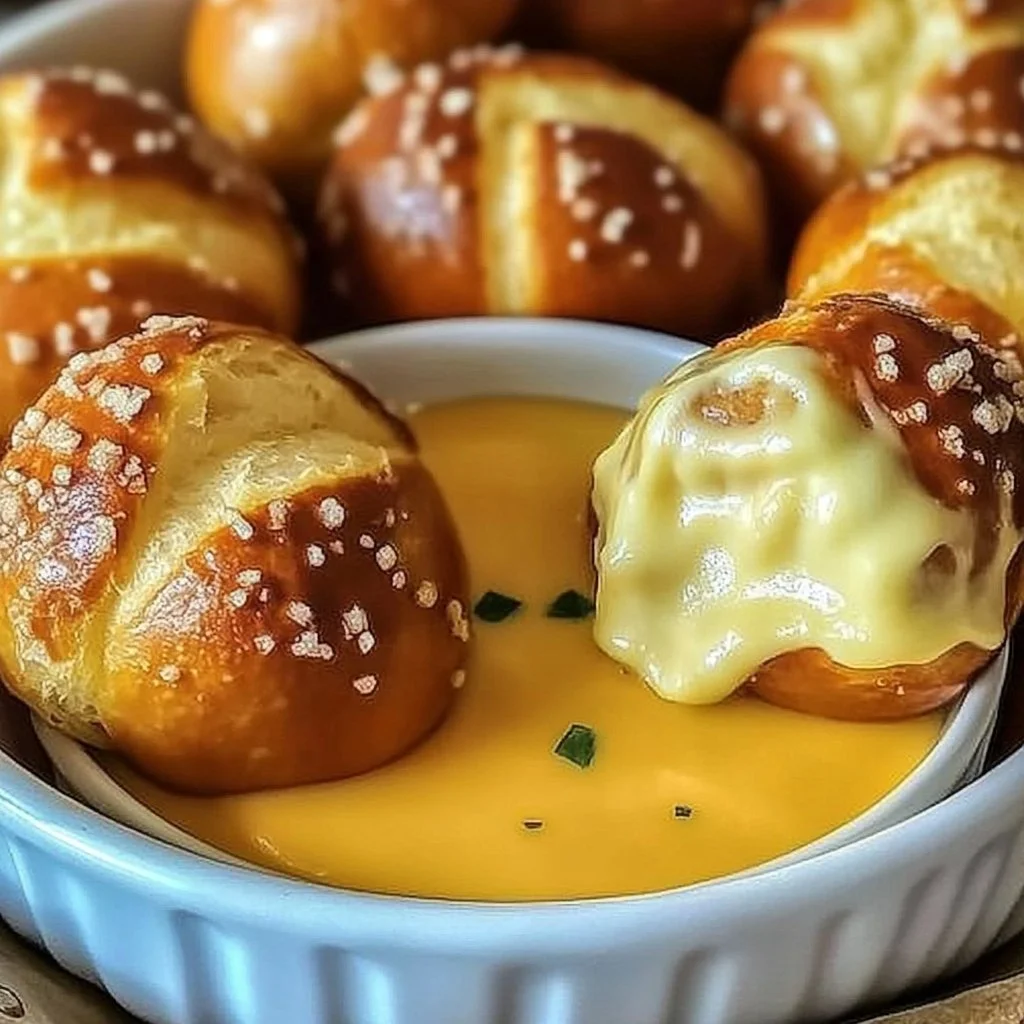 Soft Pretzel Bites with Cheese Dip
