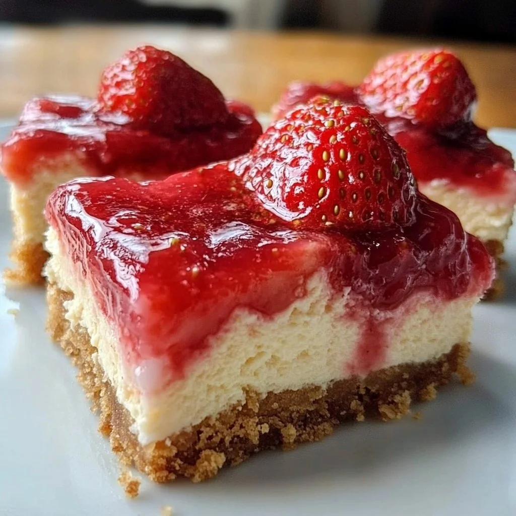 Strawberry Coconut Cheesecake Bars Vegan