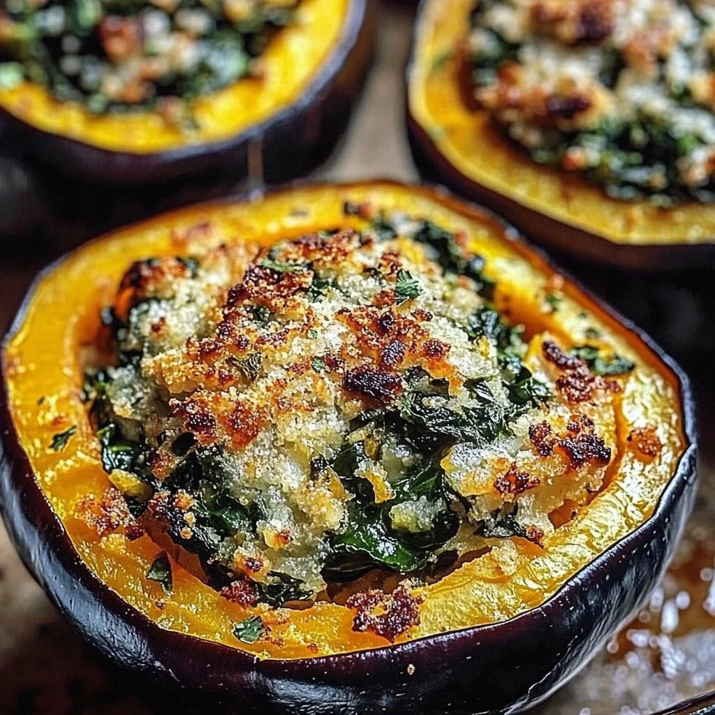 Stuffed Acorn Squash with Spinach