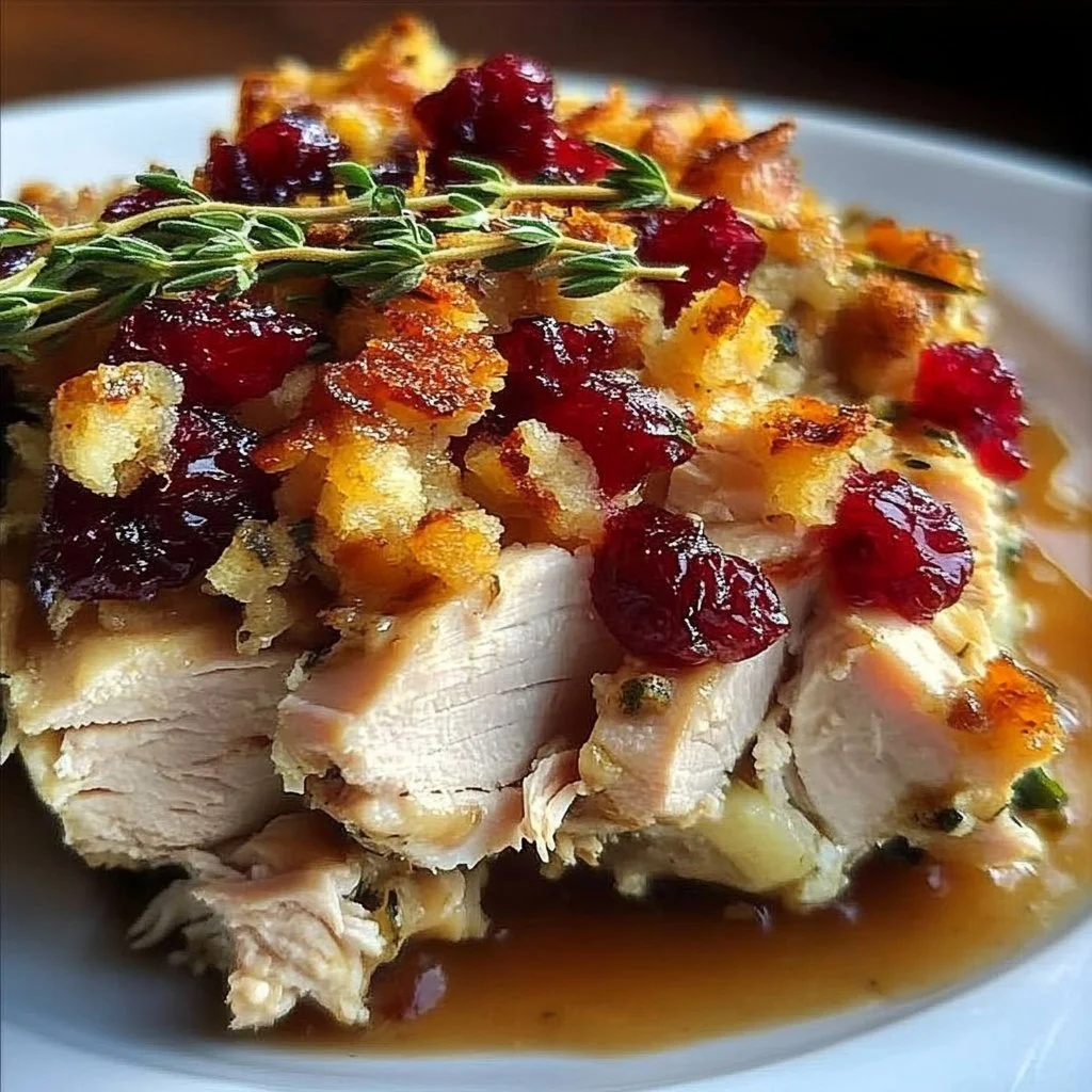 Thanksgiving Turkey and Cranberry Casserole