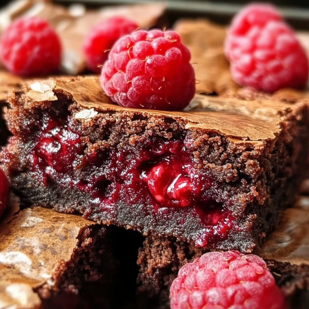 Raspberry Brownies Thick Fudgy