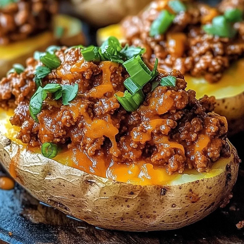 Turkey Sloppy Joe Baked Potatoes