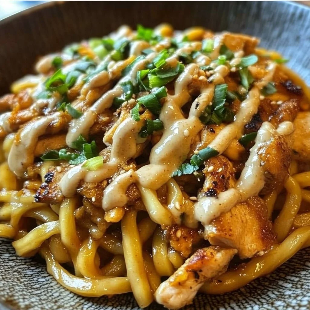 Udon with Chicken and Garlicky Peanut