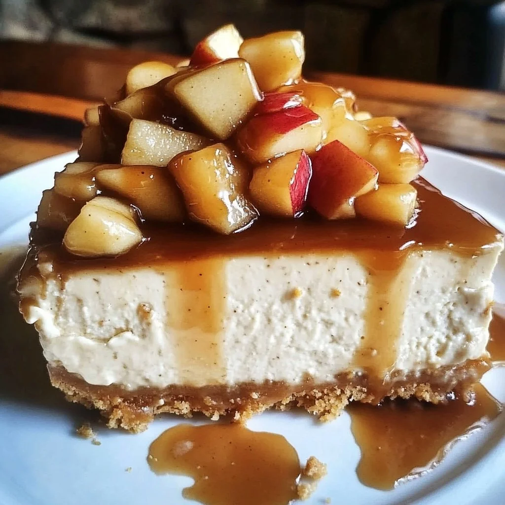 Vegan Caramel Apple Cheesecake