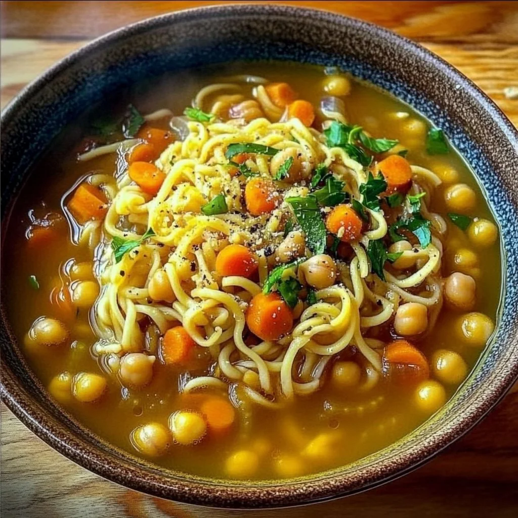 Vegan Chickpea Noodle Soup