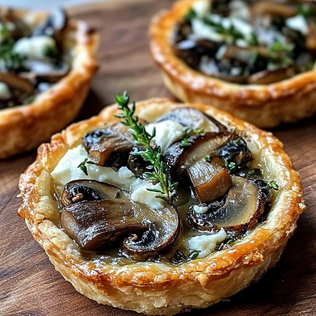 Mushroom, Shallot, and Herbed Goat Cheese Tarts