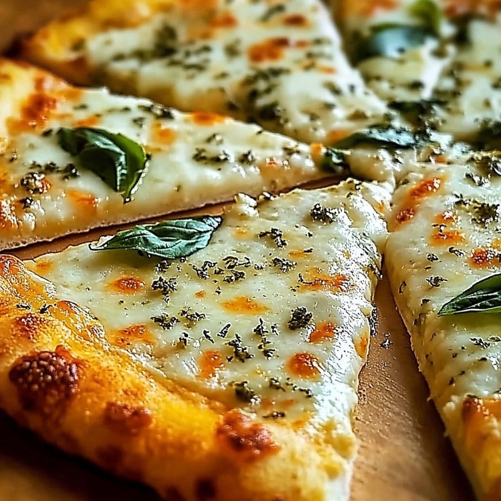 Cheesy Basil and Garlic Pizza
