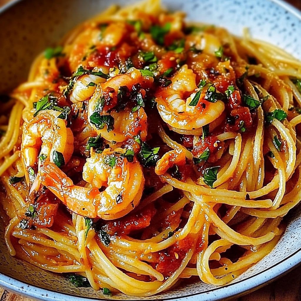 Chilli Garlic Prawn Pasta