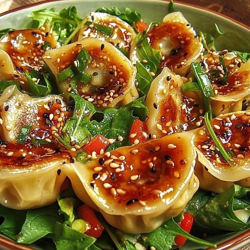 Crispy Dumpling Salad with Soy Dressing