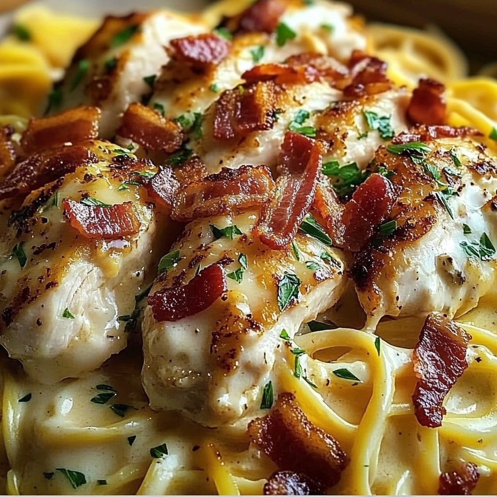 Cheddar Bacon Chicken Alfredo