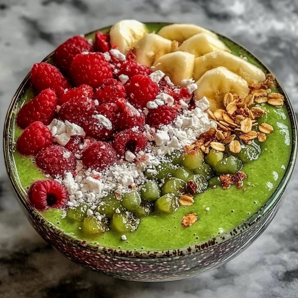 Fresh Red and Green Christmas Smoothie Bowl