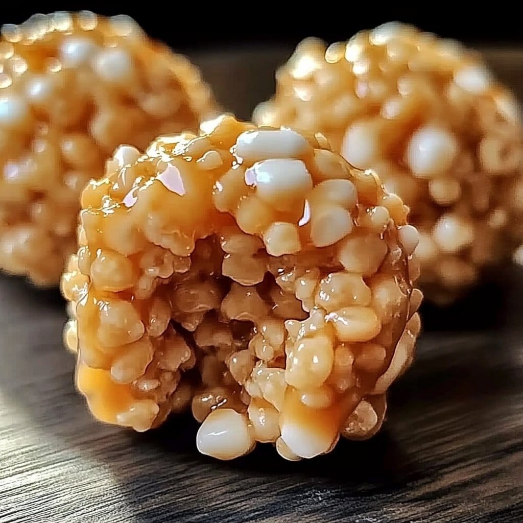 Caramel Marshmallow Rice Krispie Balls