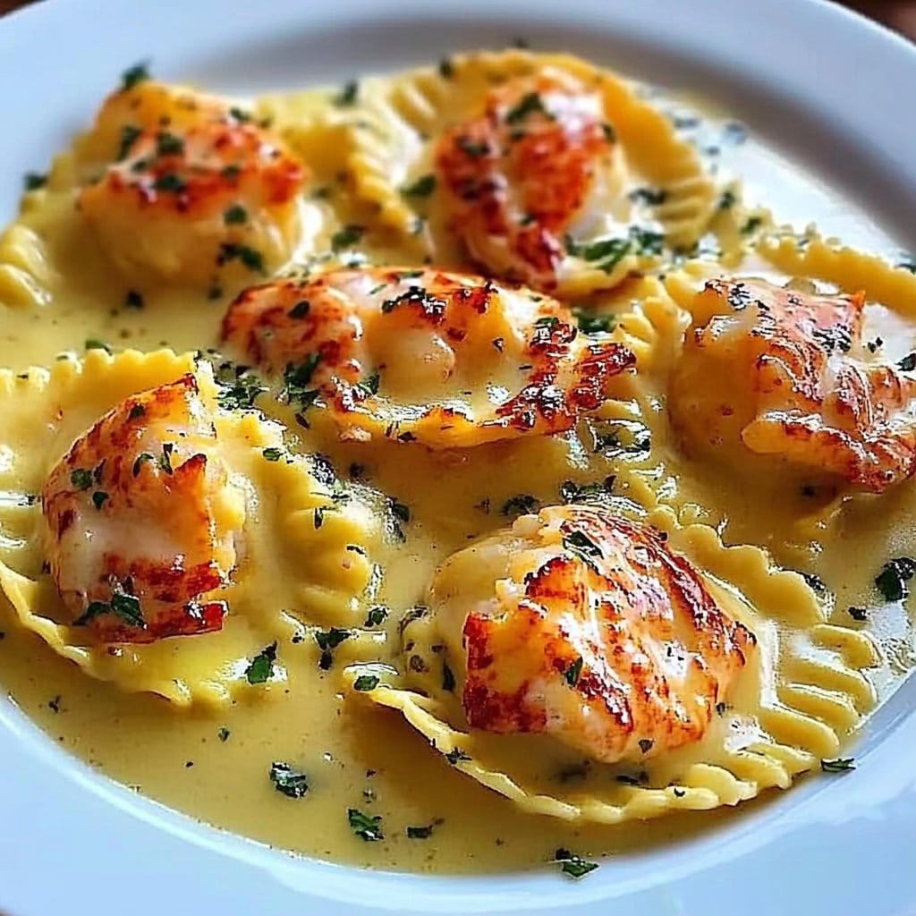 Lobster Ravioli in Lemon Butter Sauce