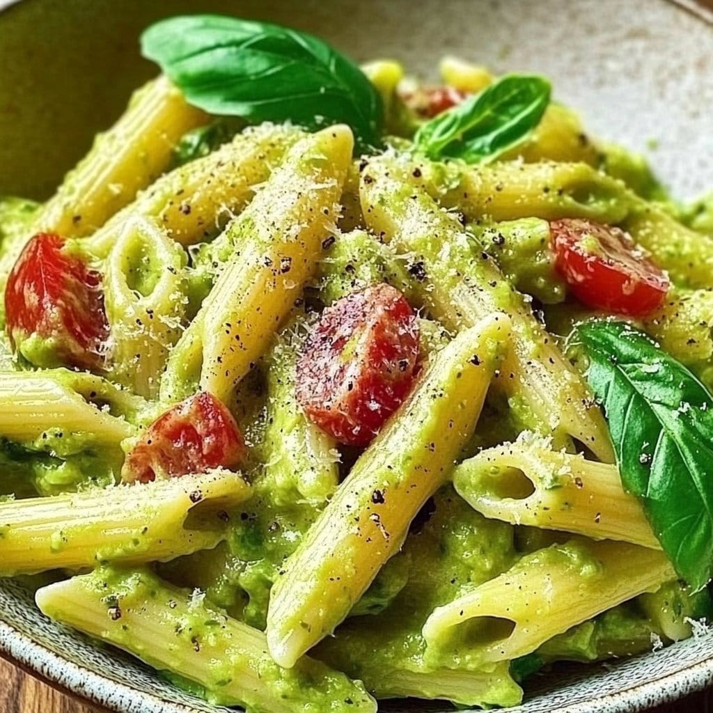 Creamy Avocado Penne Pasta