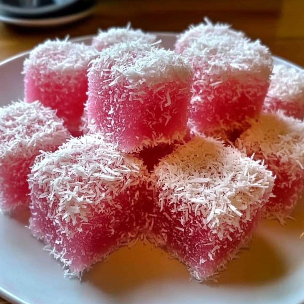 Vintage Australian Pink Jelly Coconut Cakes