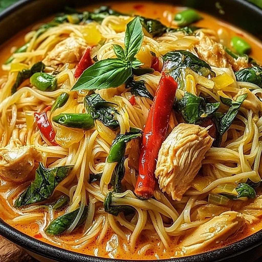 Thai Red Curry Noodles with Chicken