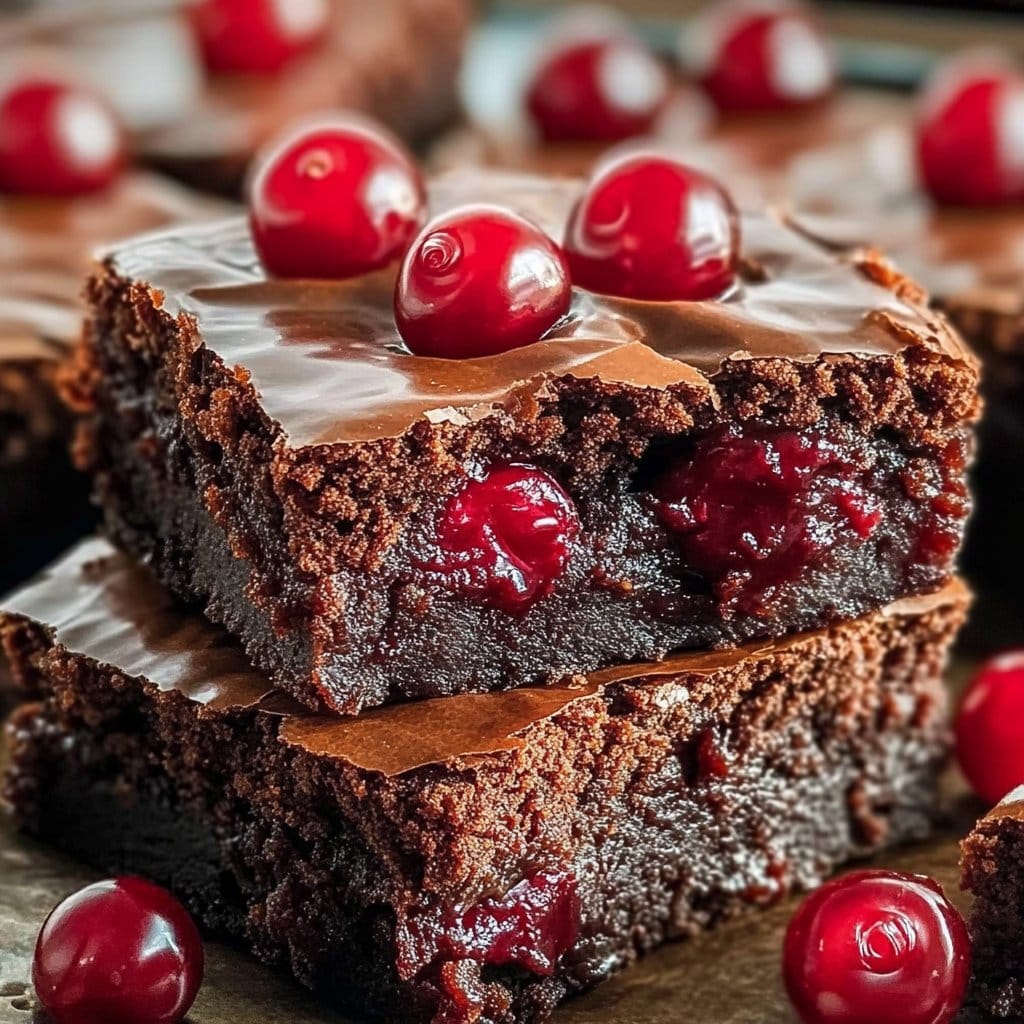 Fudgy Cherry Brownies Ganache