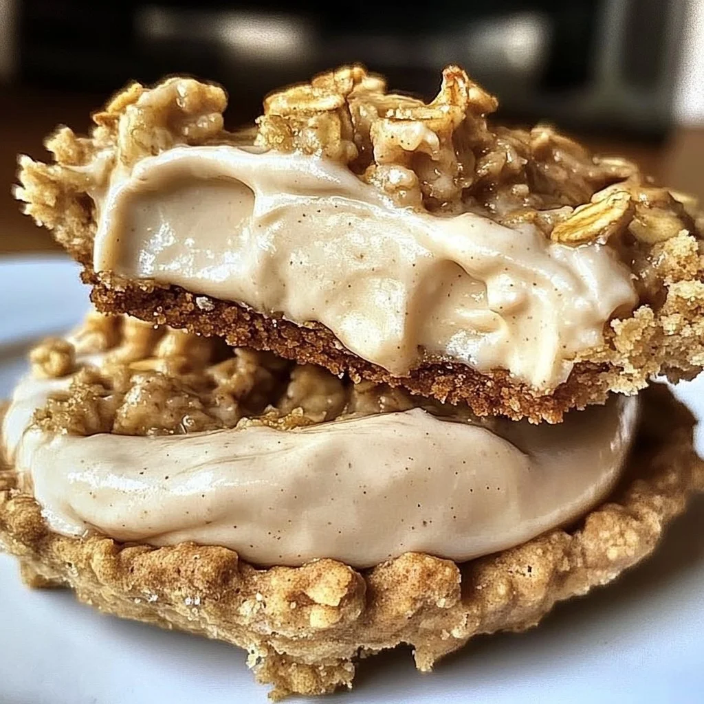 Delicious banana oatmeal cream pies on a plate, perfect for dessert.