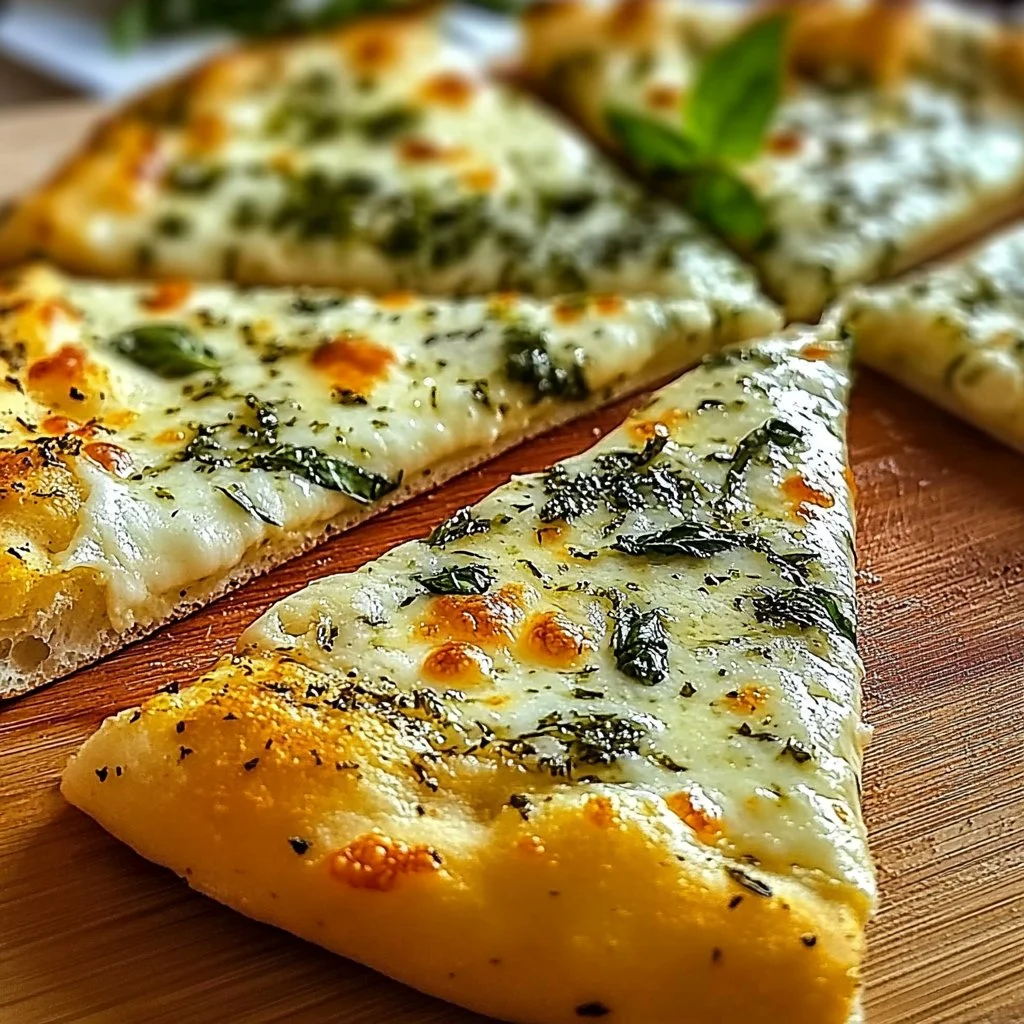 Cheesy Basil and Garlic Pizza