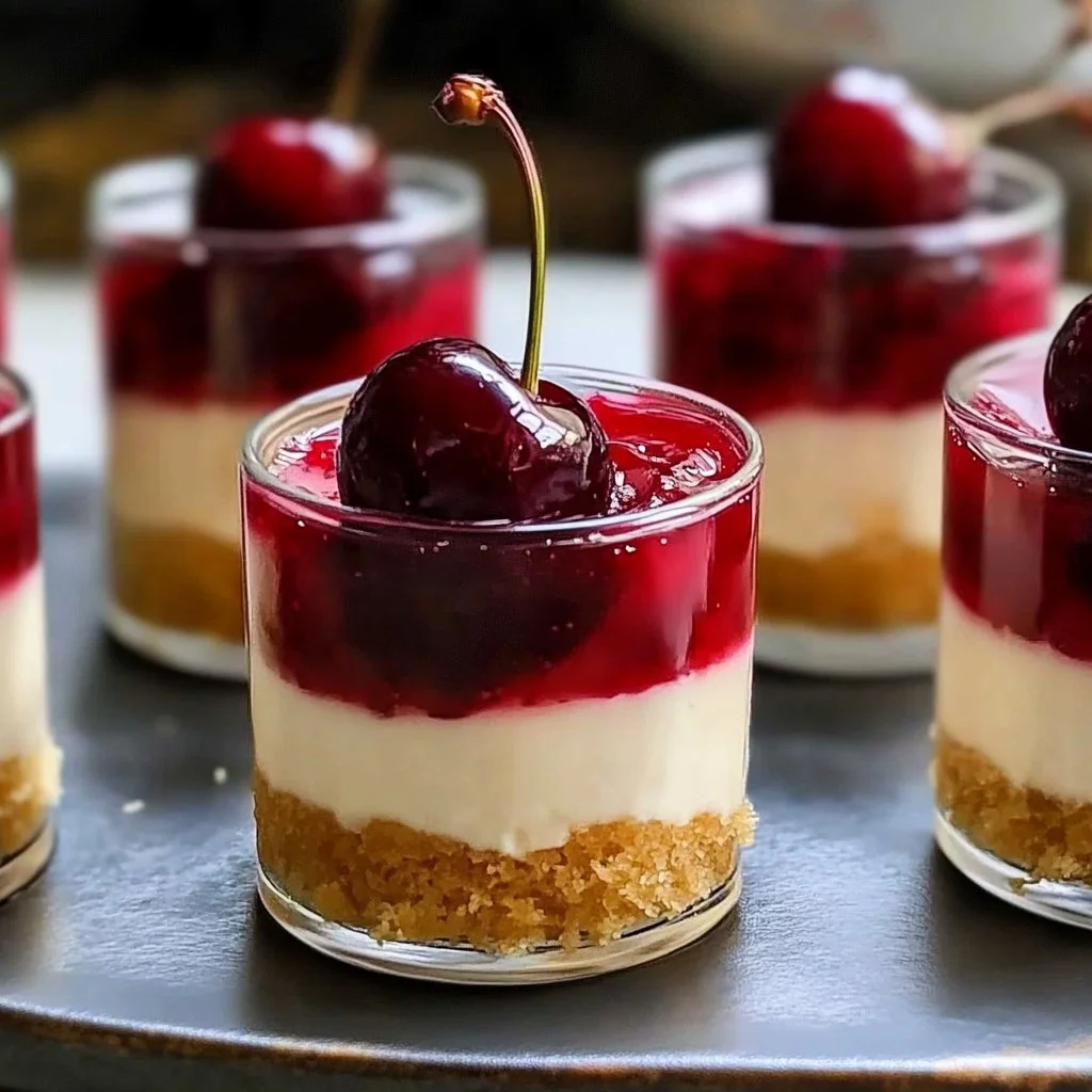 Cherry Cheesecake Cake Shooters