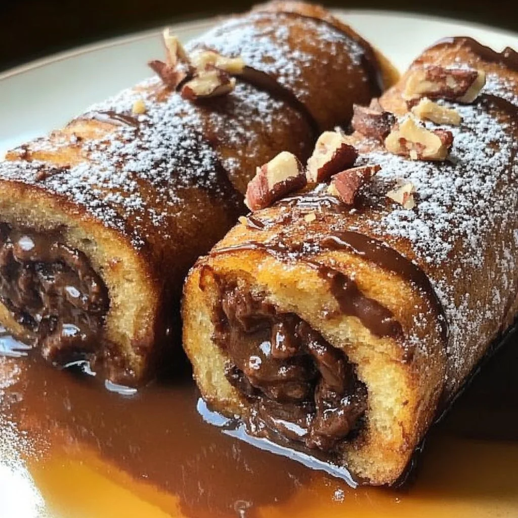 Chocolate Hazelnut French Toast Roll-Ups