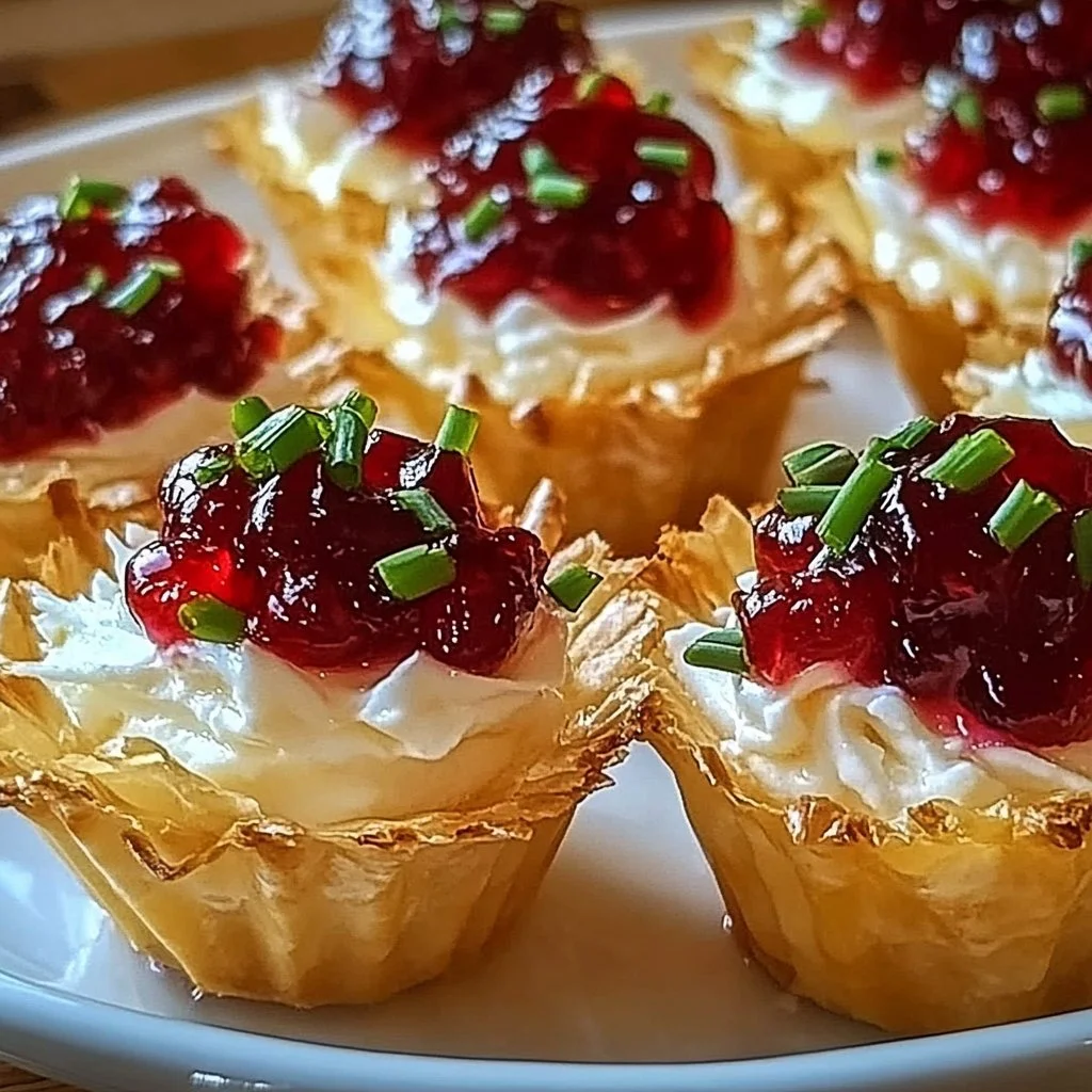 Cranberry Hot Pepper Jelly Cream Cheese Cups