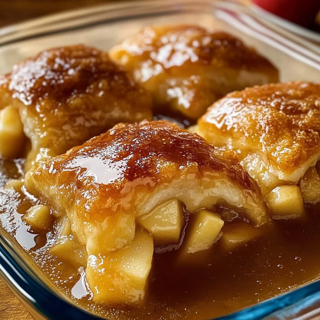 Crescent Roll Apple Dumplings fresh out of the oven, golden and delicious