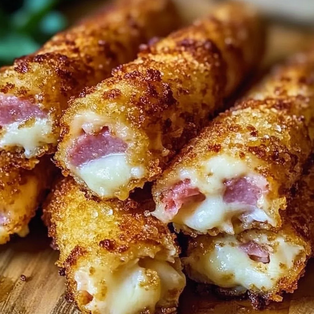 Baked Ham Cheese Mozzarella Sticks