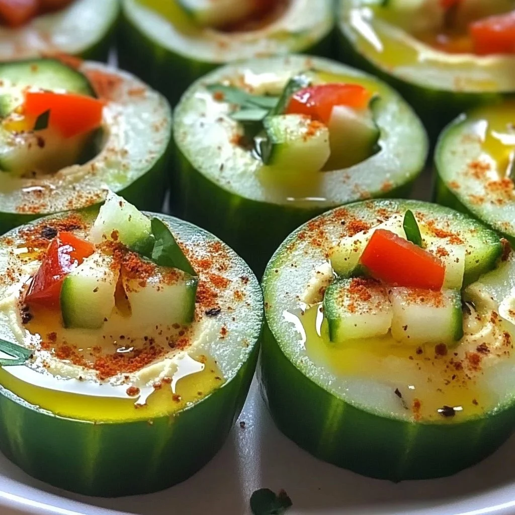 Cucumber Hummus Cups