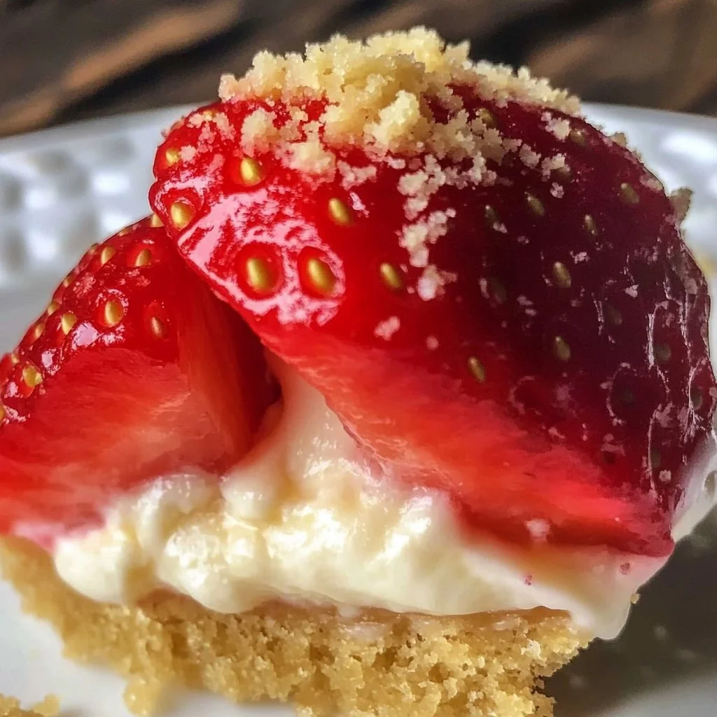 Deviled strawberries filled with cheesecake filling, a delicious dessert