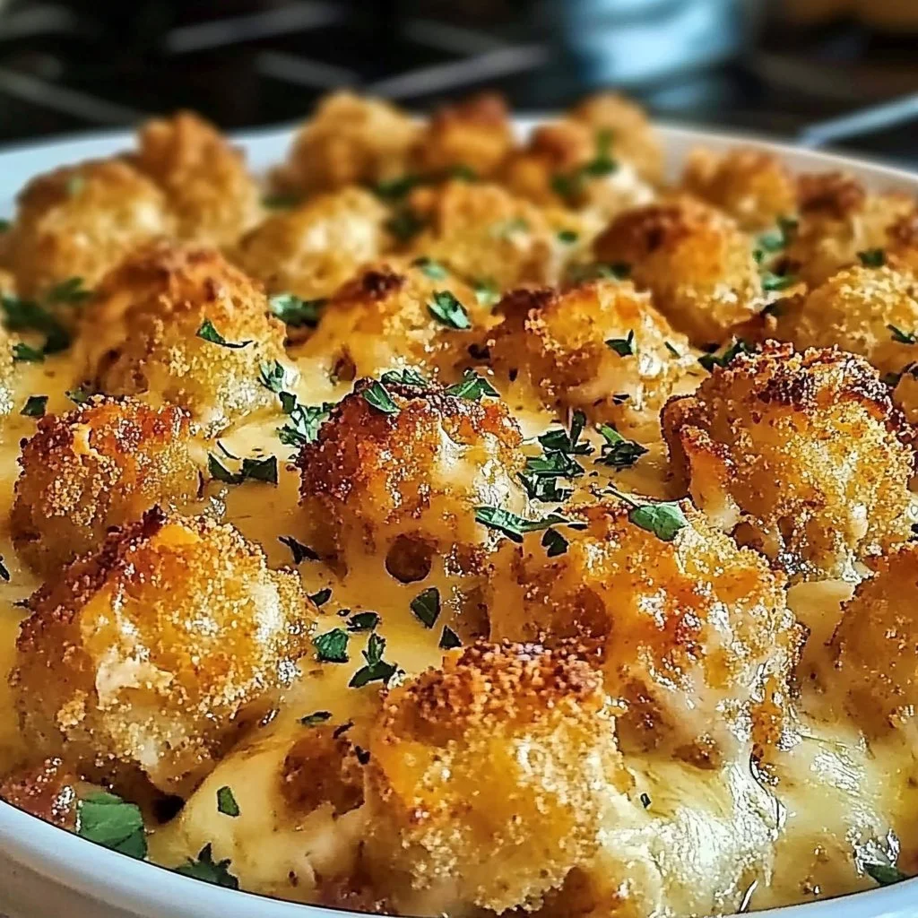 Cheddar Ranch Chicken Tater Tot Bake